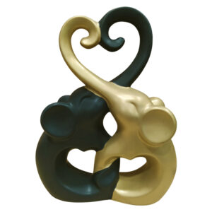 Διακοσμητικά Κεραμικά Ελεφαντάκια Καρδιά Xρυσό/ Μαύρο 20X8.2X25.3εκ. | K9782B-G - Box In Θεσσαλονίκη - 25ης Μαρτίου 111