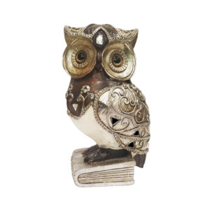 Διακοσμητική Κουκουβάγια Polyresin Ασημί & Καφέ 17cm | 20226F5 - Box In Θεσσαλονίκη - 25ης Μαρτίου 111