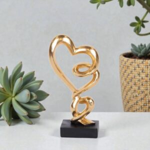 Διακοσμητικό Γλυπτό Καρδιά Χρυσό-Μαύρο 11x6.3x22.5cm | 752-27146 – Μοντέρνο Αγαλματίδιο Αγάπης - Box In Θεσσαλονίκη - 25ης Μαρτίου 111