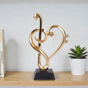 Διακοσμητικό Γλυπτό Καρδιά με Μουσική Νότα Χρυσό-Μαύρο 16x7x25.5cm | 752-27183 - Box In Θεσσαλονίκη - 25ης Μαρτίου 111