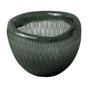 Διακοσμητικό Γυάλινο Πράσινο Κουπ Ραβδωτό 21.5x21.5x17cm CQA53147 - Box In Θεσσαλονίκη - 25ης Μαρτίου 111