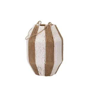 Διακοσμητικό Φαναράκι με Πλέξη "Nature Twist" Φυσικό - Λευκό 18x18x25cm | 819-01767 - Box In Θεσσαλονίκη - 25ης Μαρτίου 111