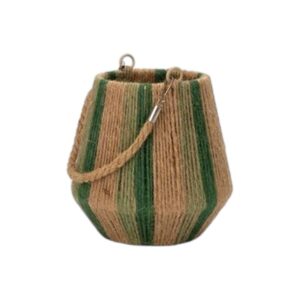 Διακοσμητικό Φαναράκι με Πλέξη "Nature Twist" Φυσικό - Πράσινο 18x18x18cm | 819-01769 - Box In Θεσσαλονίκη - 25ης Μαρτίου 111