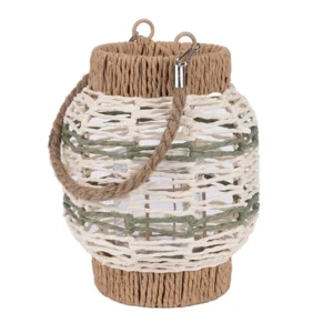 Διακοσμητικό Φαναράκι με Πλέξη Πολύχρωμο & Εσωτερικό Γυάλινο Ποτηράκι 15x15x18cm | 819-01781 - Box In Θεσσαλονίκη - 25ης Μαρτίου 111