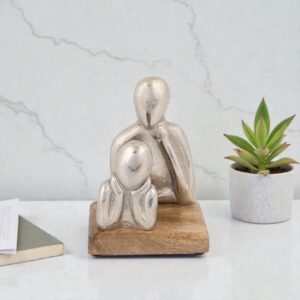 Διακοσμητικό Φιγούρες Ξύλο-Μέταλλο Ασημί - Φυσικό 13x8x18cm | 752-27123 – Minimalist Couple Sculpture - Box In Θεσσαλονίκη - 25ης Μαρτίου 111