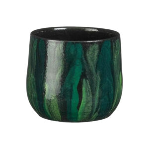Κασπώ κεραμικό πράσινο/μαύρα νερά Φ17Η15cm | 02.1185492 - Box In Θεσσαλονίκη - 25ης Μαρτίου 111