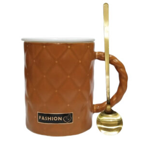 Κεραμική Koύπα "Fashion" με καπάκι και κουταλάκι σε Μουσταρδί χρώμα 350ml Etoile DF-448A - Box In Θεσσαλονίκη - 25ης Μαρτίου 111