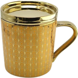 Κεραμική κoύπα σε πορτοκαλί / χρυσό χρώμα με χρυσό καπάκι/πιατάκι PT-153ORA - Box In Θεσσαλονίκη - 25ης Μαρτίου 111