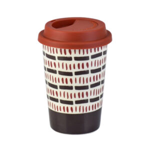 Κεραμική κούπα "Lines Coffee " με καπάκι σιλικόνης 400ml Etoile 9