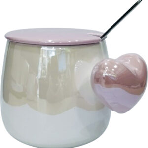 Κεραμική κούπα με μωβ καπάκι