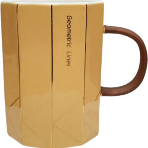 Κεραμική κούπα σε χρώμα κροκι "Geometry Lines " 8