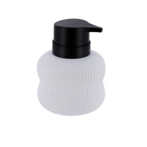 Κεραμικό Dispenser μπάνιου "Wave" λευκό ανάγλυφο σώμα και μάυρη μεταλλική αντλία  300ml  10Χ13 62167100 - Box In Θεσσαλονίκη - 25ης Μαρτίου 111