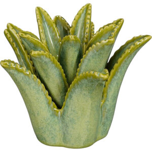 Κεραμικό Κηροπήγιο "Φύλλα Αλόης" σε Πράσινο Χρώμα Mica Decoration 17 x 16 x 13 cm - Box In Θεσσαλονίκη - 25ης Μαρτίου 111