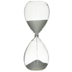 Μεγάλη Γυάλινη Κλεψύδρα “Time” με Γκρι Άμμο 15x15x38cm | OR09021 - Box In Θεσσαλονίκη - 25ης Μαρτίου 111