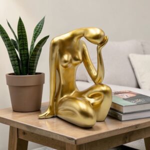Μεγάλο Διακοσμητικό Γλυπτό Φιγούρα Πολυρεζίνη Χρυσό Μεταλλικό 27x22x36.5cm | 819-01375 – Statement Art Piece - Box In Θεσσαλονίκη - 25ης Μαρτίου 111