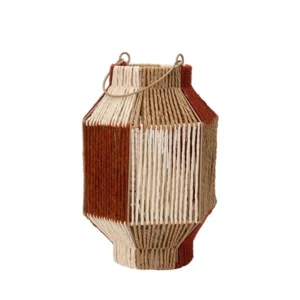 Μεγάλο Διακοσμητικό Φαναράκι με Πλέξη Πολύχρωμο & Γυάλινο Ποτηράκι 21x21x30cm | 819-01770 - Box In Θεσσαλονίκη - 25ης Μαρτίου 111