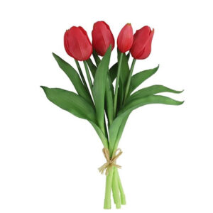 Μπουκέτο με 5 Τουλίπες Σιλικόνης Real Touch Κόκκινες 28cm 013.802411 - Box In Θεσσαλονίκη - 25ης Μαρτίου 111