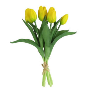 Μπουκέτο με 5 τουλίπες από σιλικόνη σε κίτρινο χρώμα 28εκ. 013.802412 - Box In Θεσσαλονίκη - 25ης Μαρτίου 111