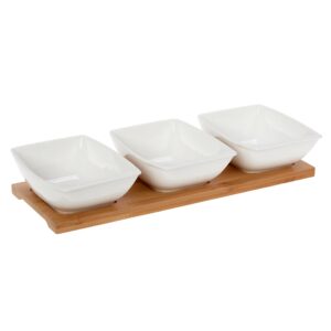 Ορντεβιέρα 3 Θέσεων Cryspo Trio "Lotos" από Πορσελάνη με Ξύλινη Βάση | 13x30cm – 65.000.134 - Box In Θεσσαλονίκη - 25ης Μαρτίου 111