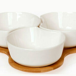 Ορντεβιέρα 3 Θέσεων από Πορσελάνη με ξύλινή βάση  Lotos Cryspo trio  65.000.141 - Box In Θεσσαλονίκη - 25ης Μαρτίου 111