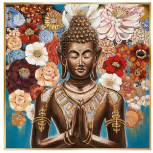 Πίνακας  "Budha " σε καμβά με ξύλινη χρυσή κορνίζα  50χ3