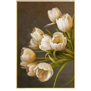 Πίνακας "Τουλίπες" σε καμβά με μεταλλική χάλκινη κορνίζα  60χ3
