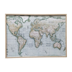 Πίνακας με Πλαίσιο "Υφήλιος" Κρεμ - Μπεζ - Πράσινος 70x3x50cm | 755-12171 – Vintage Παγκόσμιος Χάρτης - Box In Θεσσαλονίκη - 25ης Μαρτίου 111