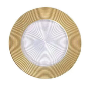 Πιατέλα γυάλινη στρόγγυλη 33 cm χρυσό Cryspo Trio Onda Gold 80.037.05 - Box In Θεσσαλονίκη - 25ης Μαρτίου 111