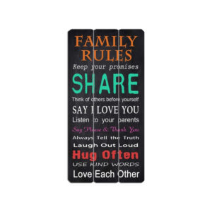 Πινακίδα ξύλινη "Family Rules" 30Χ60Χ1.8cm Etoile NN-752-8 - Box In Θεσσαλονίκη - 25ης Μαρτίου 111