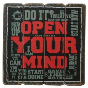 Πινακίδα ξύλινη "Open Your Mind" 40Χ40Χ2εκ Etoile NN-751-34 - Box In Θεσσαλονίκη - 25ης Μαρτίου 111