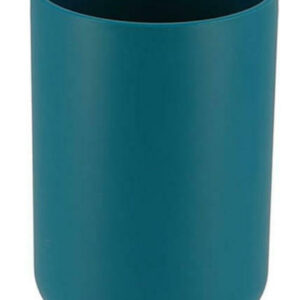 Ποτήρι μπάνιου πλαστικό πετρολ με bamboo βάση 7X11