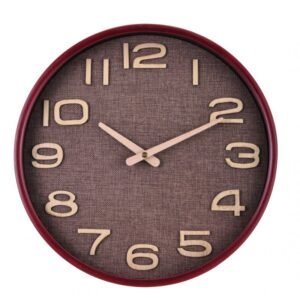 Ρολόι Τοίχου Modern Quartz με Όψη Ξύλου Καφέ & Ανάγλυφους Αριθμούς 40.8x5cm MG2027-BROWN - Box In Θεσσαλονίκη - 25ης Μαρτίου 111