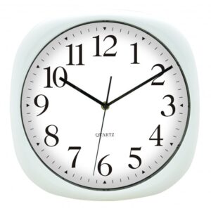 Ρολόι Τοίχου Quartz Λευκό Minimal Σχεδιασμός 30cm | Modern White Clock | EG6934-WHITE - Box In Θεσσαλονίκη - 25ης Μαρτίου 111