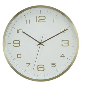 Ρολόι Τοίχου Αλουμινίου Λευκό με Χρυσούς Αριθμούς 25.2x4.2cm | Luxury Mini Quartz | EG7762-GOLD - Box In Θεσσαλονίκη - 25ης Μαρτίου 111