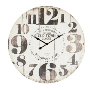 Ρολόι Τοίχου Ξύλινο Εκρού - Καφέ 58.2x4.3x58.2cm | 753-13028 – Rustic Country Style Διακόσμηση - Box In Θεσσαλονίκη - 25ης Μαρτίου 111