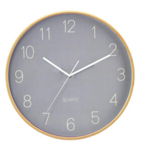 Ρολόι Τοίχου με Όψη Ξύλου Γκρι & Λευκούς Αριθμούς 31.7x4.5cm | Modern Quartz | MG2015-NATURAL - Box In Θεσσαλονίκη - 25ης Μαρτίου 111