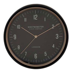 Ρολόι τοίχου πλαστ.μαύρο Φ29