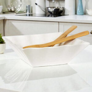 Σαλατιέρα Τετράγωνη 28x28cm Cryspo Trio από Λευκή Πορσελάνη με Κουτάλες | 26.000.90 – Modern Square Salad Bowl Set - Box In Θεσσαλονίκη - 25ης Μαρτίου 111