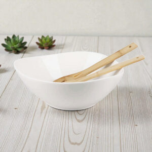 Σαλατιέρα με Κουτάλες Πορσελάνη Λευκή 28x10cm Cryspo Trio | 26.000.90 – Elegant Round Salad Set - Box In Θεσσαλονίκη - 25ης Μαρτίου 111