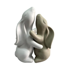 Σετ 2 Κεραμικά Διακοσμητικά Κουνελάκια Λευκό & Μπεζ 22.5cm/20cm | Minimal Decor | L0264CD - Box In Θεσσαλονίκη - 25ης Μαρτίου 111