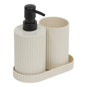 Σετ Αξεσουάρ Μπάνιου 2 Τεμαχίων Μπεζ Ριγέ (Dispenser & Ποτήρι) 07.214781A - Box In Θεσσαλονίκη - 25ης Μαρτίου 111