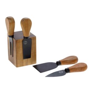Σετ Μαχαιριών Τυριού Cryspo Trio με Βάση Microblock από Ξύλο Ακακίας 5τμχ | 01.00.506 - Box In Θεσσαλονίκη - 25ης Μαρτίου 111