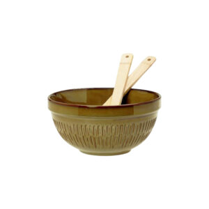 Σετ Μπεζ Σαλατιέρα "Cottage Dark" Stoneware 23x13cm με Κουτάλες Bamboo | 37.070.90 - Box In Θεσσαλονίκη - 25ης Μαρτίου 111