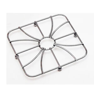 Τετράγωνο μεταλλικό Σουπλά "Flower" σε ασημί χρώμα 20Χ1