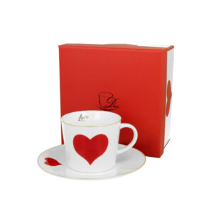 Φλυτζάνι πορσελάνης με πιάτο "Red Heart" 250ml 070.949152 - Box In Θεσσαλονίκη - 25ης Μαρτίου 111
