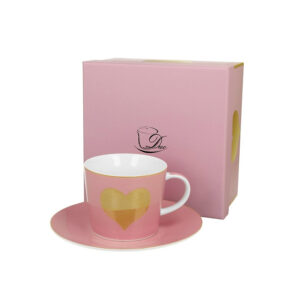 Φλυτζανι πορσελάνης "Pink Big Heart" με πιάτο 250ML 070.949091 - Box In Θεσσαλονίκη - 25ης Μαρτίου 111