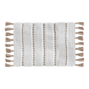 Χαλάκι Μπάνιου Βαμβακερό 50x75cm Εκρού με Πον Πον | Soft Cotton Bath Mat - Box In Θεσσαλονίκη - 25ης Μαρτίου 111