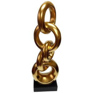 Χρυσό Κεραμικό Διακοσμητικό Γλυπτό "Αλυσίδα" με μαύρη βάση   13X10X46cm S1721-G - Box In Θεσσαλονίκη - 25ης Μαρτίου 111