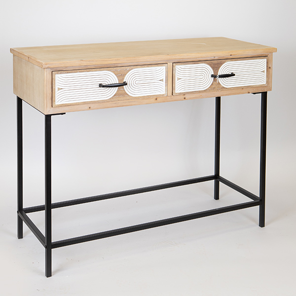 ΚΟΝΣΟΛΑ ΞΥΛΙΝΗ NATURAL - ΛΕΥΚΗ 100x41x80.5cm