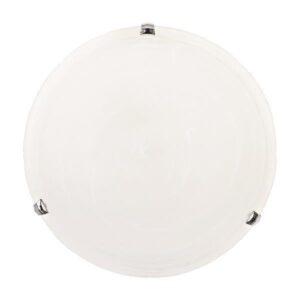 Πλαφονιερα τοιχου γυαλι 2xe27 max 15w φ400mm λευκο-ασημι Arte Illumina eris